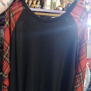 Plaid and black shirt